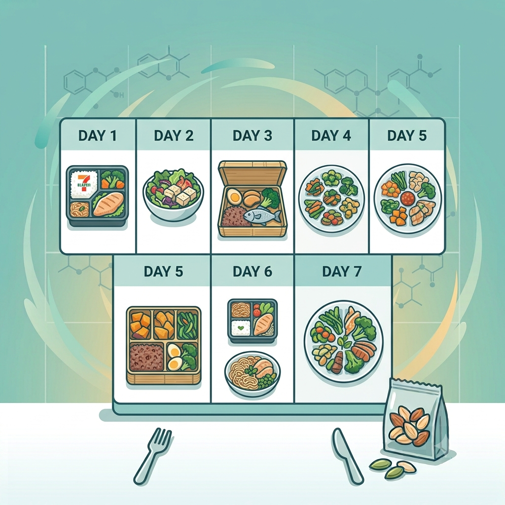 外食族一週健康菜單:超商、便當、自助餐的完整減重搭配指南